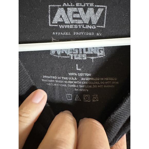AEW Adam Page Hangman Shirt Mens Large Black Cowboy Sht Wrestling T-Shirt Tee - Picture 4 of 5